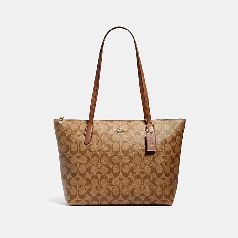 Coach | Bags | Coach Zip Top Tote Signature Canvas | Poshmark